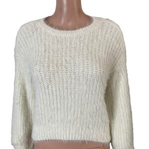 GB Girls Eyelash Sweater Girls Large White Pullover